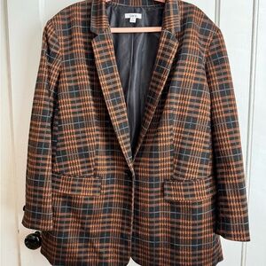 Bar III Plaid Blazer in Brown and Black